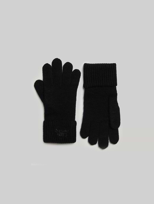 Superdry Rib Knit Gloves Black 