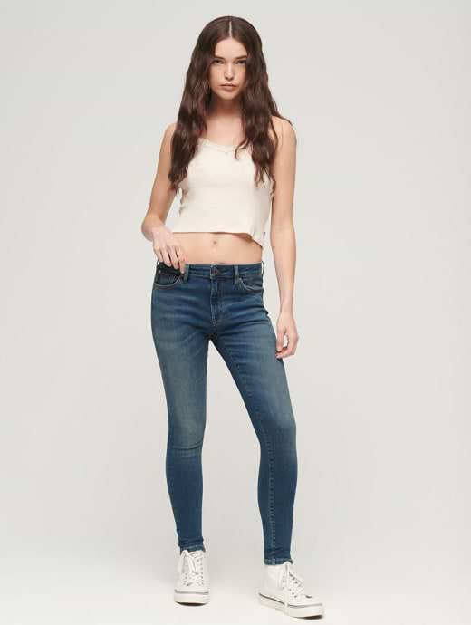 Superdry Women's Vintage Mid Rise Skinny Jeans Fulton Vintage Blue 