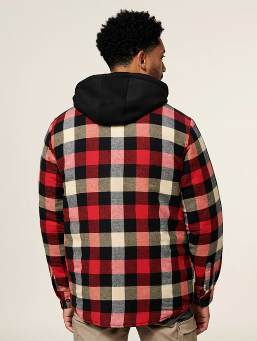 Hard Yakka Men s Quilted Flannel Shirt Red