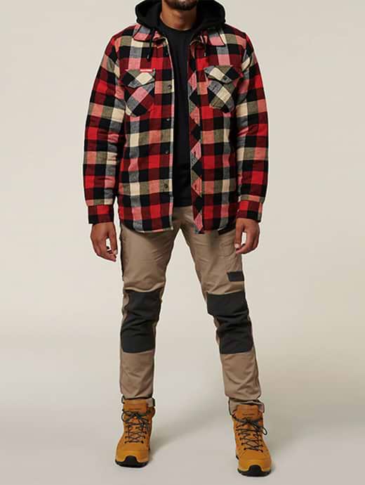 Men's quilted flannel shirt outlet