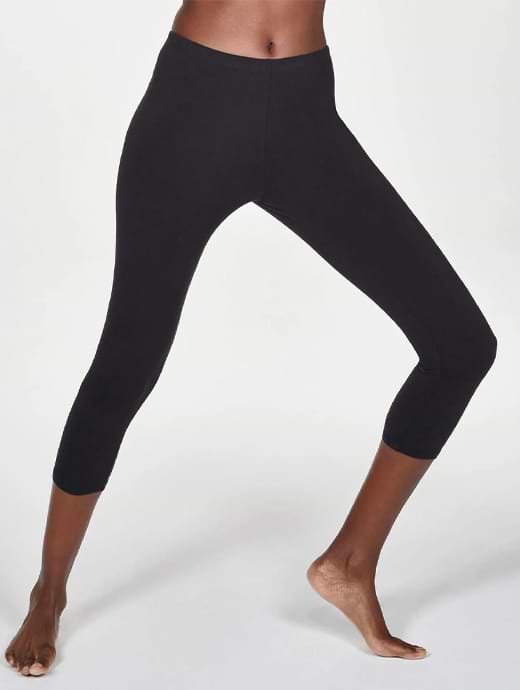 Women's yoga leggings organic stretch cotton black