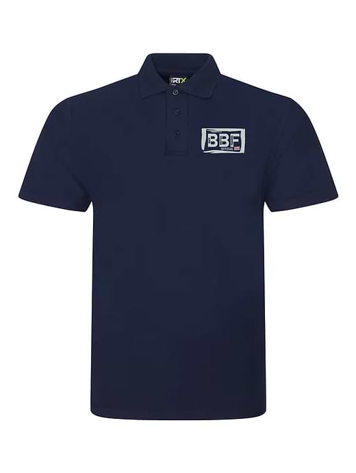 Back British Farming Men's Support Our Standards Buy British Polo Shirt Navy