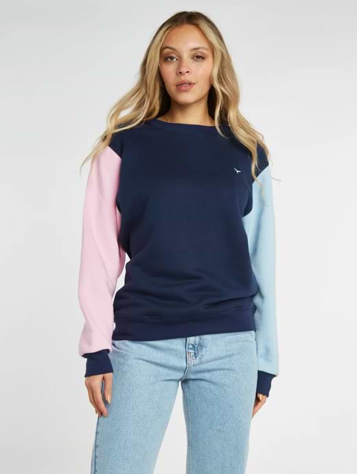 Whale Of A Time Clothing Arnoux Unisex Sweatshirt Navy/Pink/Blue 