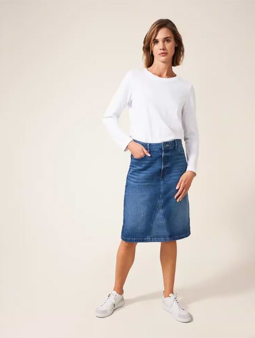 White Stuff Women s Jemma Denim Skirt Mid Denim