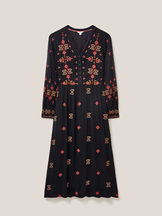 H and m outlet embroidered dress
