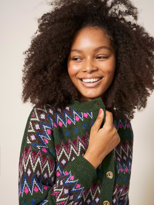 Green fairisle jumper on sale