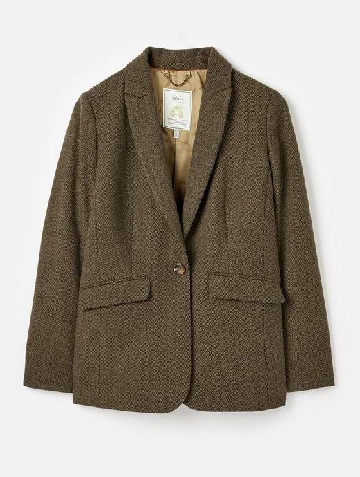 Joules Women's Bramble Wool Blazer Brown Tweed