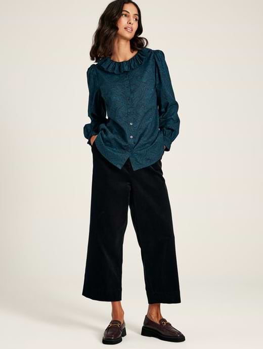 Joules Women s Fallon Waterfall Blouse Navy Paisley