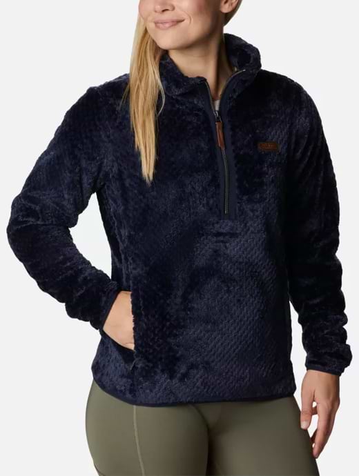 Columbia Women's Fire Side Quarter Zip Sherpa Fleece Dark Nocturnal