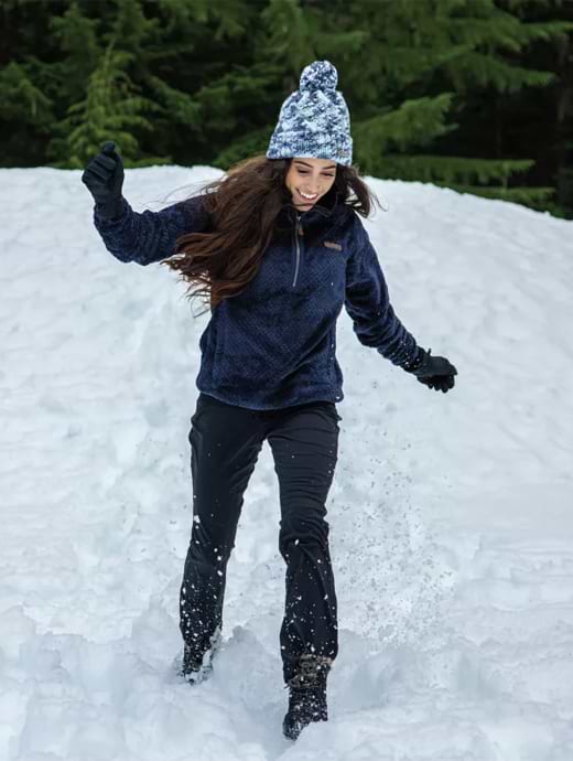 Columbia Women's Fire Side Quarter Zip Sherpa Fleece Dark Nocturnal