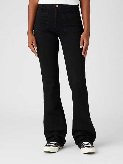 Wrangler Women's Flare Jeans In Retro Black