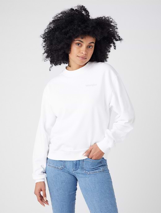 Wrangler Women's Good Times Sweatshirt White
