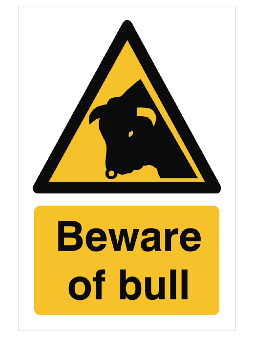 Raymac Beware of Bull Sign