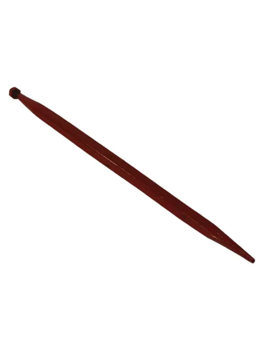 Kverneland Loader tine, straight, square section 36x810mm, pointed tip with M20x1.5mm nut, red