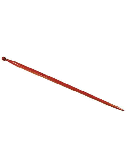 Kverneland Loader tine, straight, square section 36x1100mm, pointed tip with M20x1.5mm nut, red