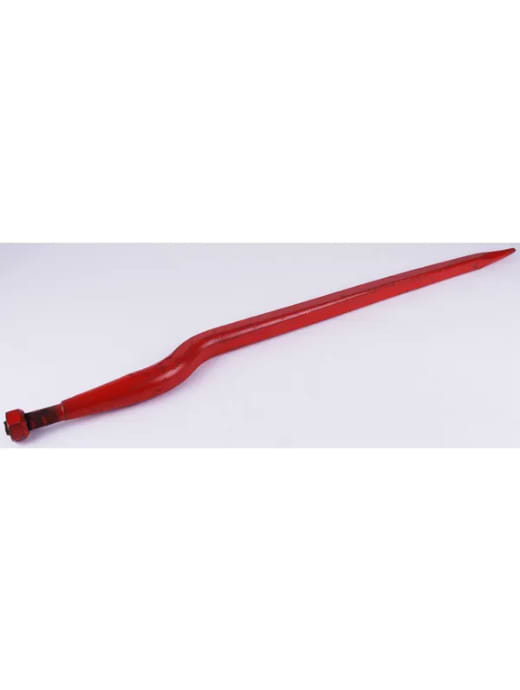 Kverneland Silage tine, cranked: 56mm square section 35x920mm, pointed tip with M20x1.5mm nut, red
