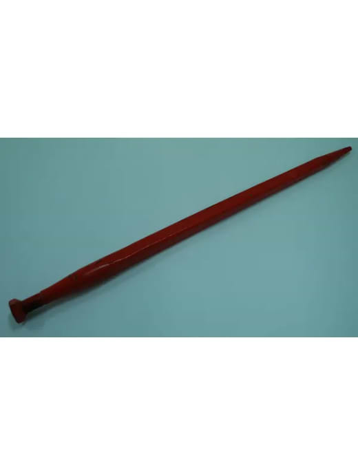 Kverneland Loader tine, straight, square section 35x810mm, pointed tip with M24x2mm nut, red