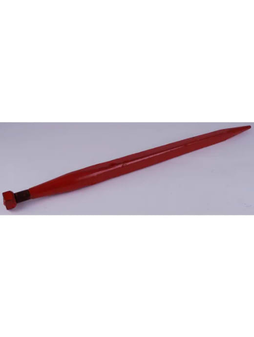 Kverneland Loader tine, straight, square section 36x680mm, pointed tip with M20x1.5mm nut, red