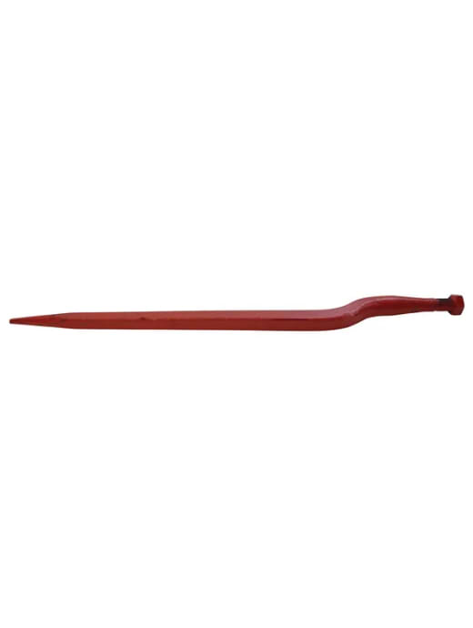 Kverneland Silage tine, cranked: 56mm square section 36x820mm, pointed tip with M24x2mm nut, red