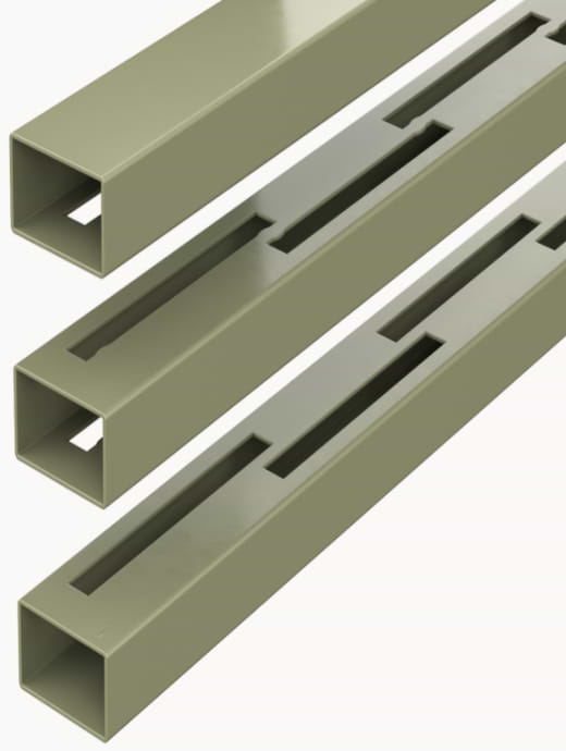 Durapost Vento Rails for Full Height Panel 1829mm - Olive Grey (3 Pack)