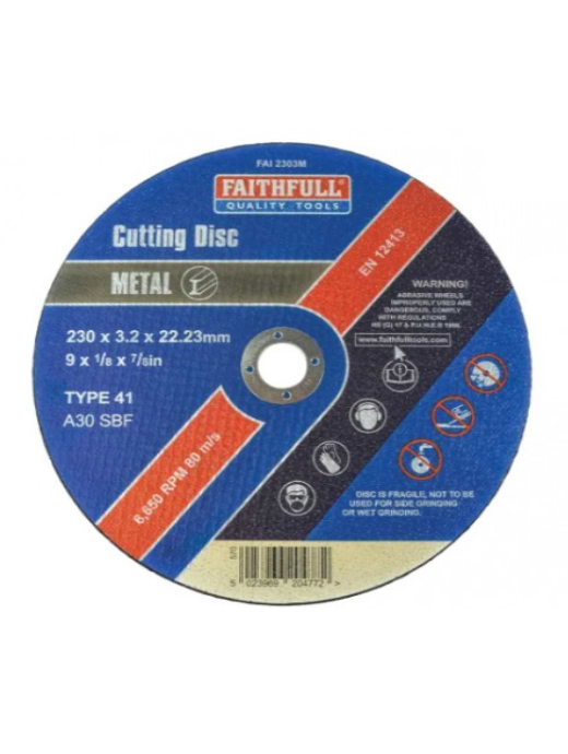FAITHFULL METAL CUTTING DISC 230 X 3.2 X 22.23MM