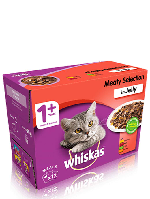 Whiskas 1+ Meaty Selection In Jelly 12 x 100g Pouches