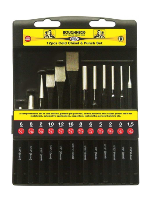 ROUGHNECK PUNCH AND CHISEL 12 PIECE SET