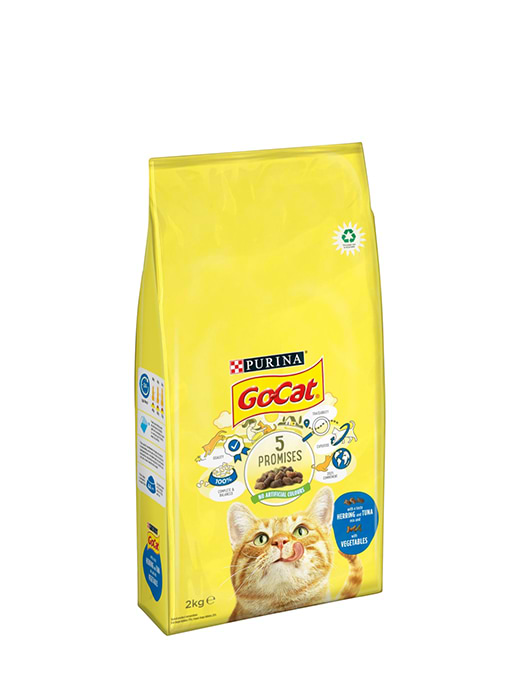 Purina Go-Cat Complete Herring And Tuna Mix With Vegetables Dry Cat Food 2KG