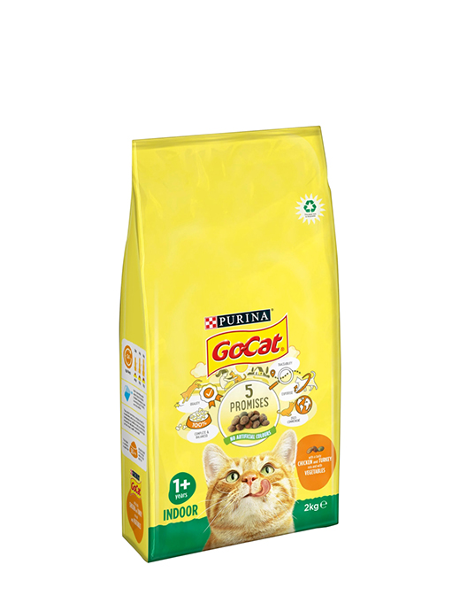 Purina Go Cat Indoor Chicken And Turkey Mix With Vegetables Dry Cat Food 2KG