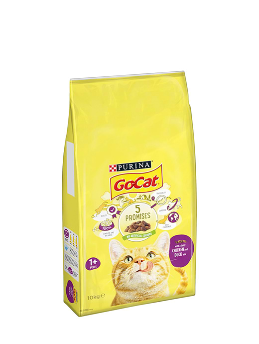 Purina Go-Cat Complete Duck And Chicken Mix Dry Cat Food 10KG