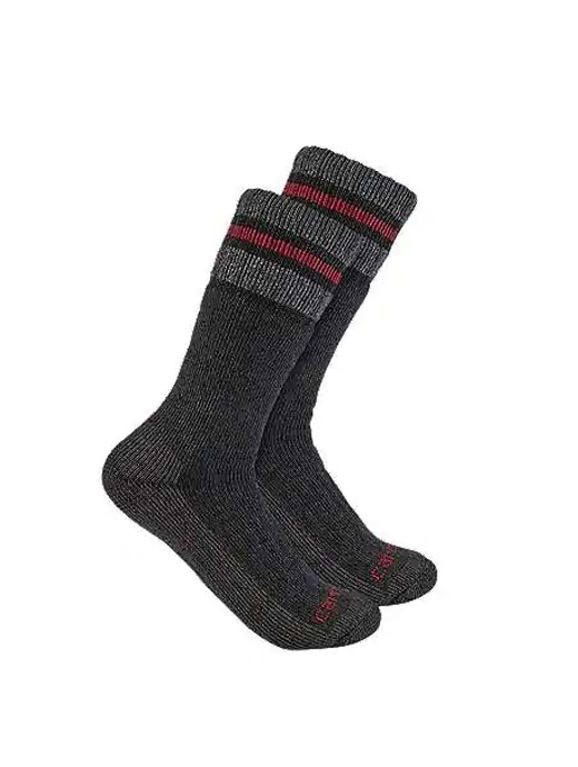 Carhartt Heavyweight Synthetic-Wool Blend Boot Sock 2 Pairs Black