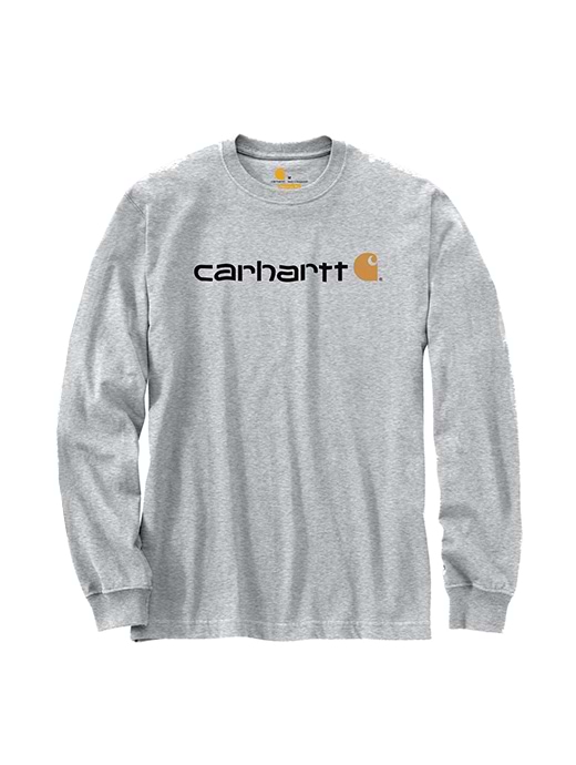 Carhartt Men's Relaxed Fit Heavyweight Long Sleeve Graphic T-Shirt Heather Grey