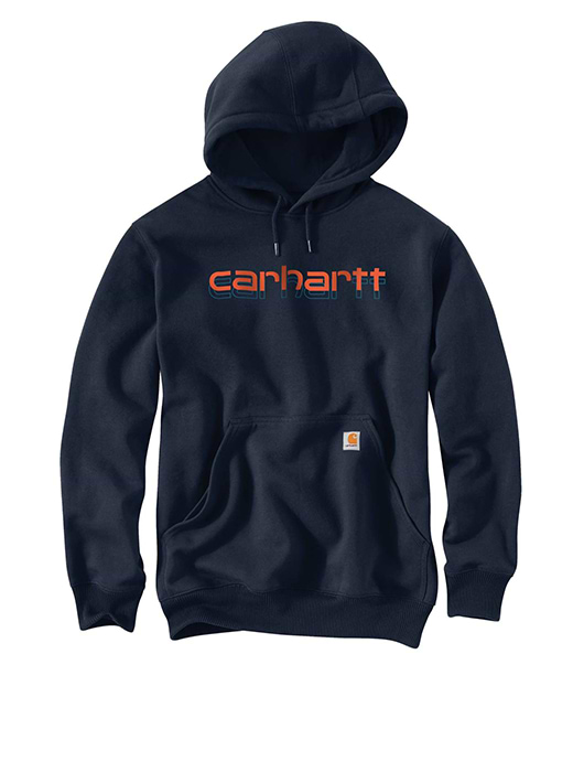 Carhartt Rain Defender Loose-Fit Midweight Logo Graphic Sweatshirt New Navy