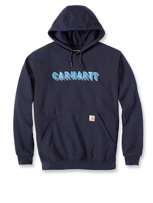 Carhartt Rain Defender Loose Fit Midweight Logo Graphic Sweatshirt Navy