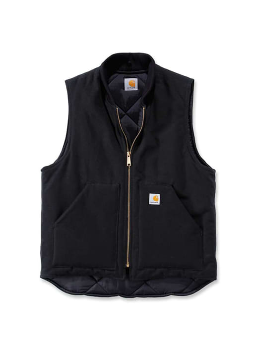 Carhartt Relaxed Fit Duck Insulated Rib Collar Vest Black
