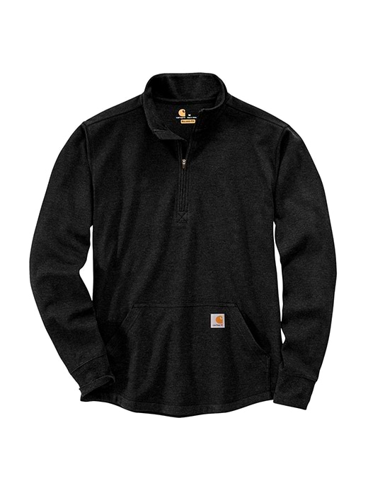 Carhartt Relaxed Fit Heavyweight Long-Sleeve 1/2 Zip Thermal Shirt Black