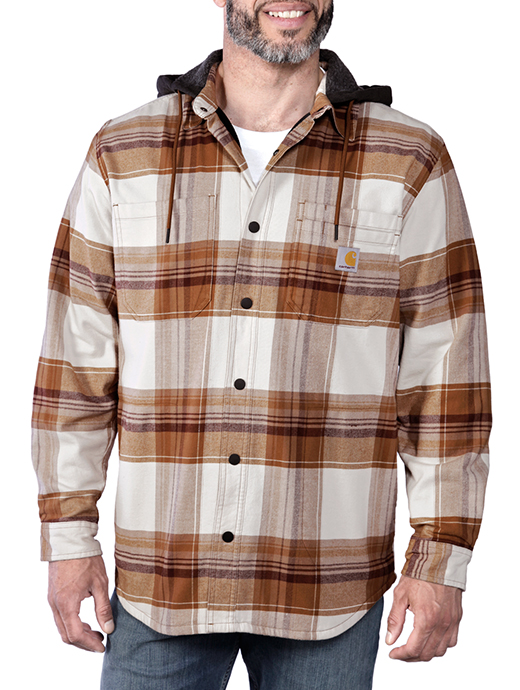 Carhartt Rugged Flex Relaxed Fit Flannel Fleece-Lined Hooded Shirt ...