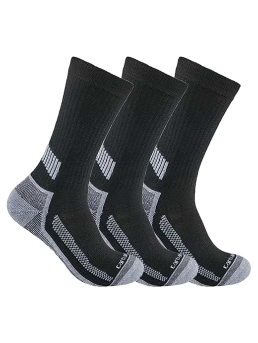 Carhartt FORCE Midweight Crew Socks 3-Pack Black
