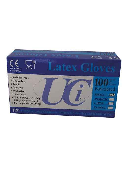 Latex Examination Gloves 100 pack - Medium