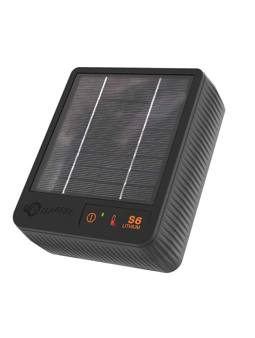 Gallagher S6 Solar fence energiser incl. Lithium battery (3.2 V - 6 Ah)