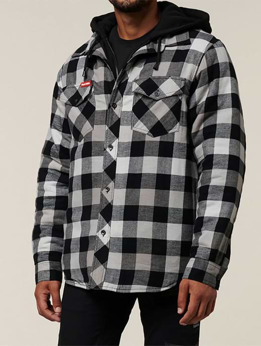 Men's quilted store flannel jacket