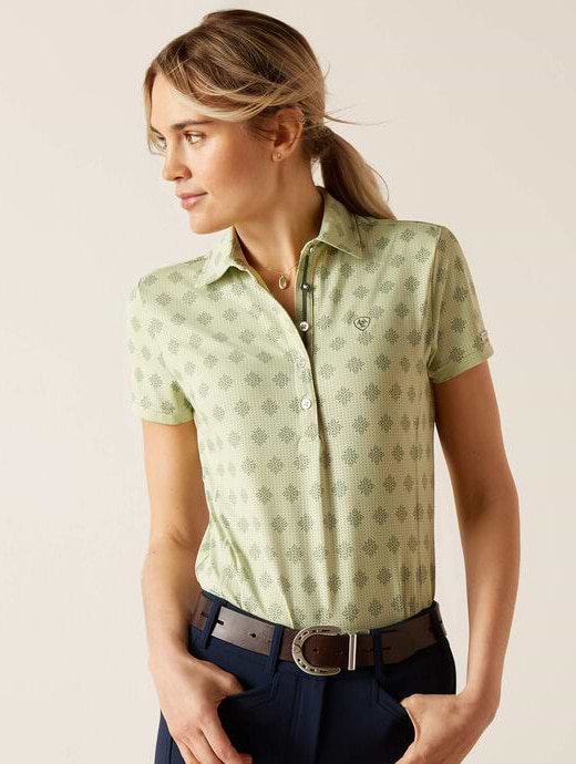 Ariat Women's Motif Short Sleeve Polo Laurel Green Geo