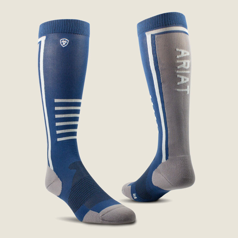 AriatTek Slimline Performance Sock Denim/Zinc -One Size