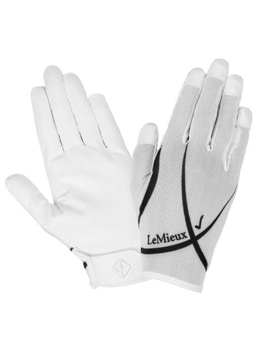 LeMieux Pro Touch Soleil Mesh Riding Gloves White 