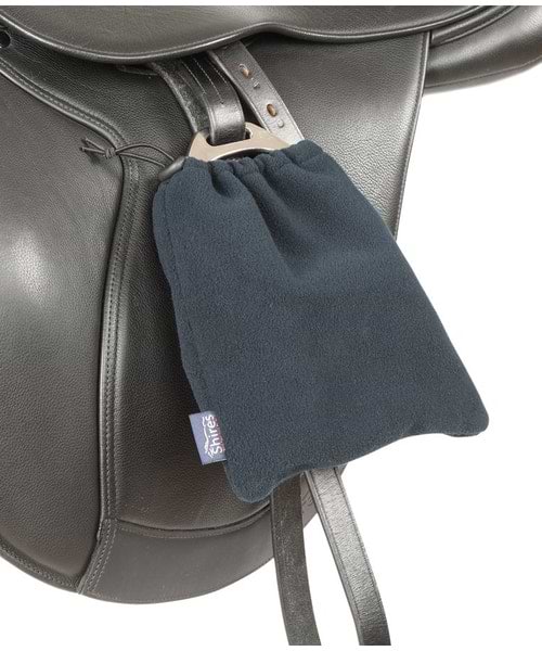 Shires Fleece Stirrup Covers-Navy