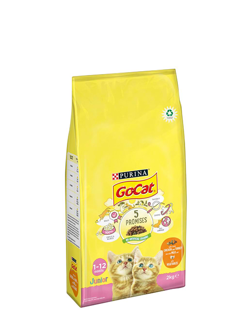 Purina Go-Cat Junior Chicken And Turkey Mix With Milk Dry Cat Food 2KG
