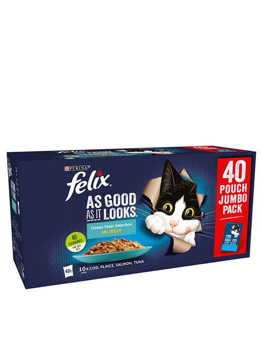Felix As Good As It Looks Ocean Feast Selection In Jelly 40 x 100g Pouches