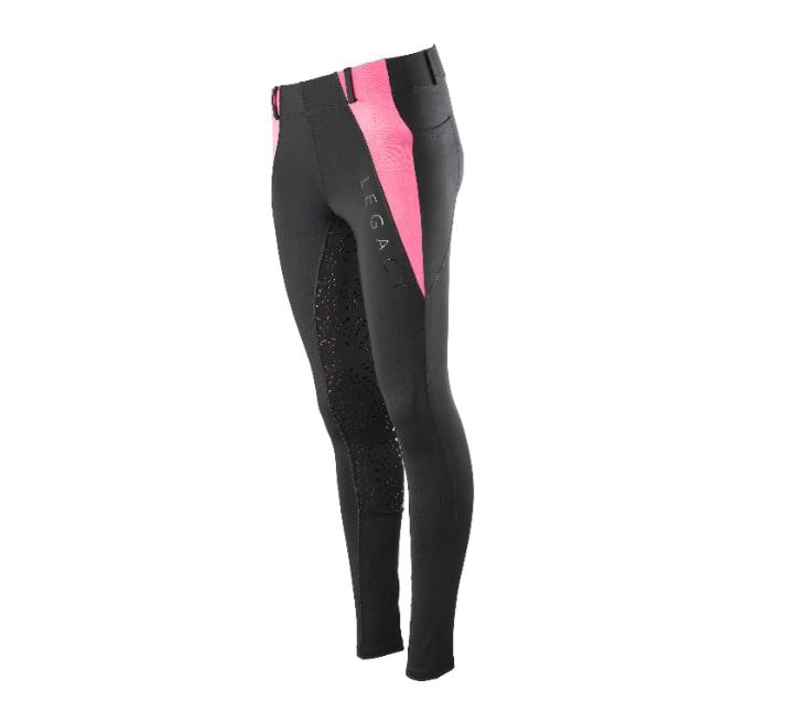 Legacy Children's Riding Tights-Black/Candy Floss