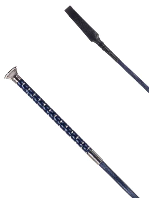 Country Direct Metallic Fleck Handle Riding Whip Navy