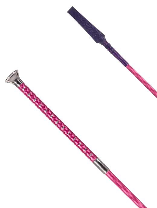 Country Direct Metallic Fleck Handle Riding Whip Pink
